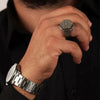 Sterling Silver Prophet Solomon Seal Men Ring, Abjad Table Ring, Star of David Men Ring, King Solomon Symbol Ring, Judah Star Signet Ring - Königlicher Siegelring