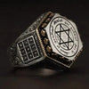 Sterling Silver Prophet Solomon Seal Men Ring, Abjad Table Ring, Star of David Men Ring, King Solomon Symbol Ring, Judah Star Signet Ring - Königlicher Siegelring