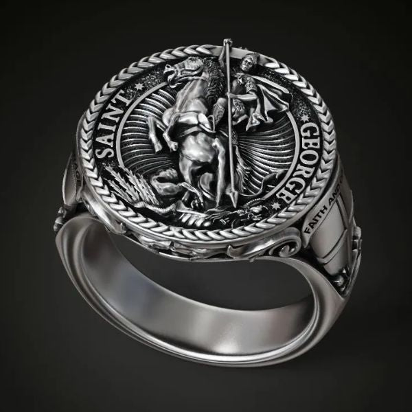 Siegelring - Sankt Georg Und Der Drache | Handgefertigter Ring