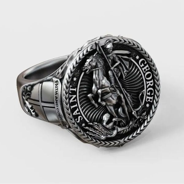 Siegelring - Sankt Georg Und Der Drache | Handgefertigter Ring