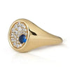 SIEGELRING SAPHIR STEIN MOND GEFORMT DIAMANT - 9K 14K 18K GOLD DAMEN - Königlicher Siegelring
