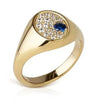 SIEGELRING SAPHIR STEIN MOND GEFORMT DIAMANT - 9K 14K 18K GOLD DAMEN - Königlicher Siegelring