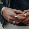 SIEGELRING SILBER HERREN - HANDGEFERTIGTER RING MIT EDELSTEINEN - Königlicher Siegelring