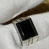 SIEGELRING SILBER MASSIV ONYX SCHWARZ | MÄNNLICHE ELEGANZ - Königlicher Siegelring
