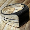 SIEGELRING SILBER MASSIV ONYX SCHWARZ | MÄNNLICHE ELEGANZ - Königlicher Siegelring
