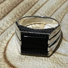 SIEGELRING SILBER MASSIV ONYX SCHWARZ | MÄNNLICHE ELEGANZ - Königlicher Siegelring