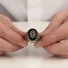 SIEGELRING SILBER OTTOMAN MIT MOTIV AUS ONYX-STEIN SCHWARZ - Königlicher Siegelring