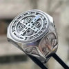 SIEGELRING ST. BENEDIKT - SYMBOL DER HINGABE FÜR HERREN - Königlicher Siegelring
