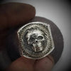 SIEGELRING TOTENKOPF MEMENTO MORI HERREN SILBER - Königlicher Siegelring