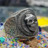 SIEGELRING TOTENKOPF MEMENTO MORI HERREN SILBER - Königlicher Siegelring