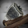 SIEGELRING TOTENKOPF MEMENTO MORI HERREN SILBER - Königlicher Siegelring