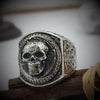 SIEGELRING TOTENKOPF MEMENTO MORI HERREN SILBER - Königlicher Siegelring