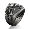 SIEGELRING TOTENKOPF SCHÄDEL MIT SKELETT - HANDGEFERTIGT GOTHIC PUNK HERREN SILBER - Königlicher Siegelring