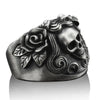 SIEGELRING TOTENKOPF SCHÄDEL MIT SKELETT - HANDGEFERTIGT GOTHIC PUNK HERREN SILBER - Königlicher Siegelring