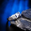 SIEGELRING WEISSGOLD 18 KARAT : TANSANIT UND BRILLANTEN - Königlicher Siegelring