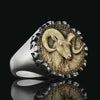 Siegelring Widderkopf Silber Massiv - Ein einzigartiger Ring - Königlicher Siegelring