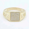 SIEGELRING ZIRKONIA-STEINE - KLASSISCHES GRIECHISCHES DESIGN - 10 KARAT HERREN - Königlicher Siegelring