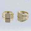 SIEGELRING ZIRKONIA-STEINE - KLASSISCHES GRIECHISCHES DESIGN - 10 KARAT HERREN - Königlicher Siegelring