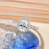 Verlobungsringe Aus Moissanit Birnenschliff 2.0CT-10-18K - Königlicher Siegelring