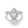 Verlobungsringe Aus Moissanit Birnenschliff 2.0CT-10-18K - Königlicher Siegelring
