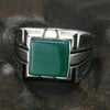 SIEGELRING HERREN SILBER GRAVIERT ONYX STEIN - Königlicher Siegelring