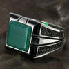 SIEGELRING HERREN SILBER GRAVIERT ONYX STEIN - Königlicher Siegelring