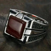 SIEGELRING HERREN SILBER GRAVIERT ONYX STEIN - Königlicher Siegelring