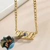 KETTE MIT BILD IM STEIN GOLD - KETTE MIT INITIALEN - Königlicher Siegelring