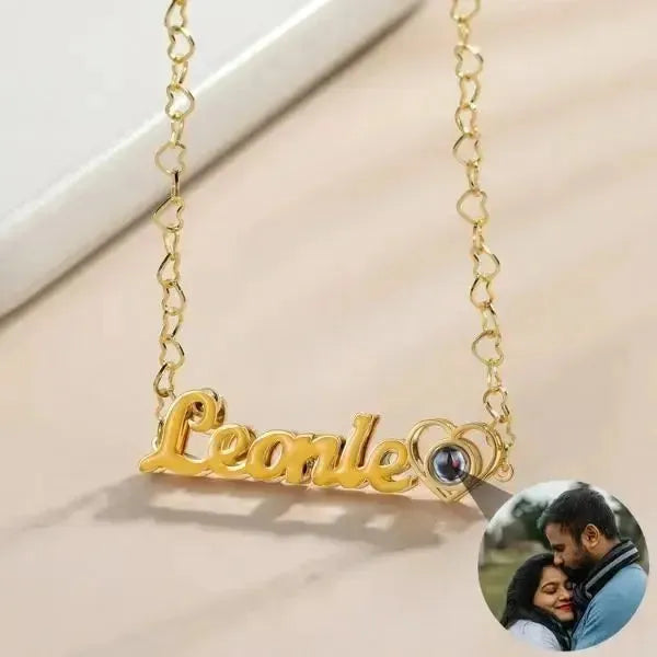 KETTE MIT BILD IM STEIN UND KETTE MIT NAMEN - HERZ - Königlicher Siegelring