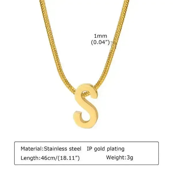 KETTE MIT BUCHSTABEN GOLD FARBE - Königlicher Siegelring