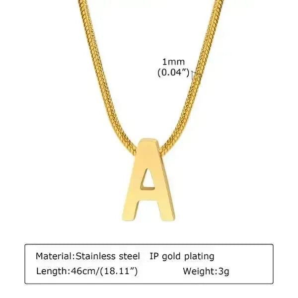 KETTE MIT BUCHSTABEN GOLD FARBE - Königlicher Siegelring