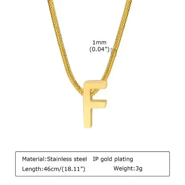 KETTE MIT BUCHSTABEN GOLD FARBE - Königlicher Siegelring