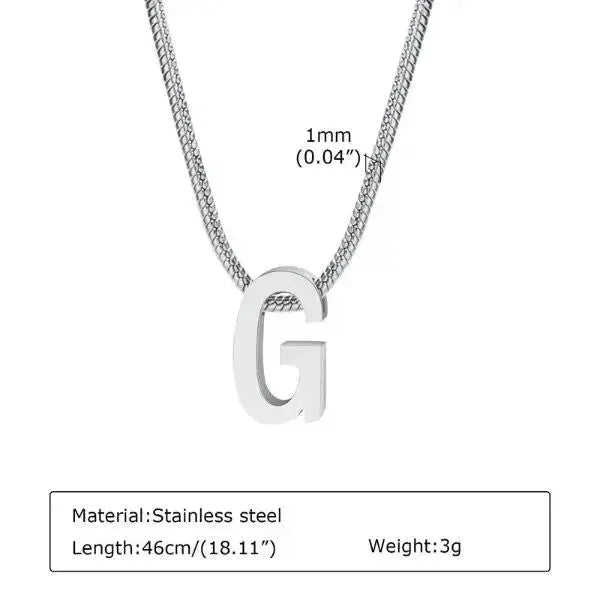 KETTE MIT BUCHSTABEN SILBER FARBE - Königlicher Siegelring