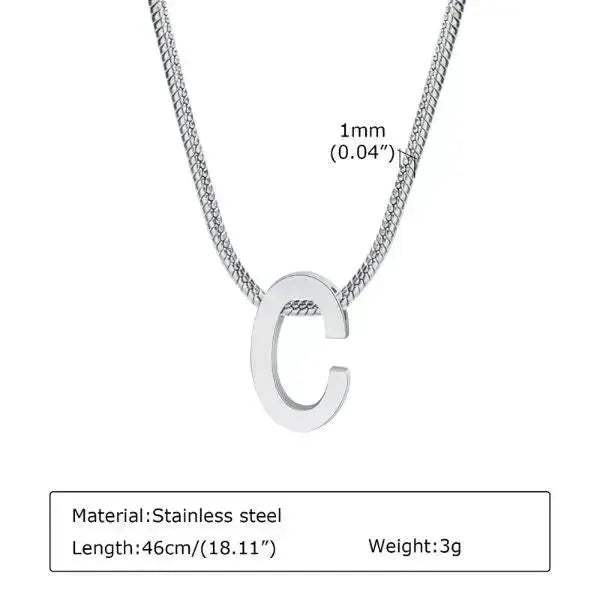 KETTE MIT BUCHSTABEN SILBER FARBE - Königlicher Siegelring