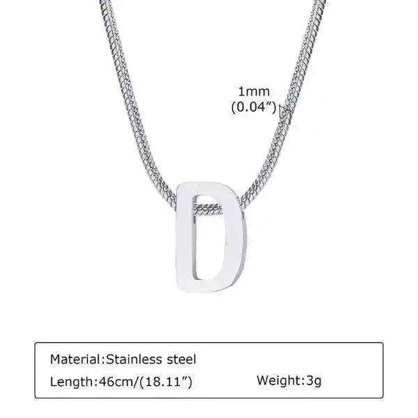 KETTE MIT BUCHSTABEN SILBER FARBE - Königlicher Siegelring