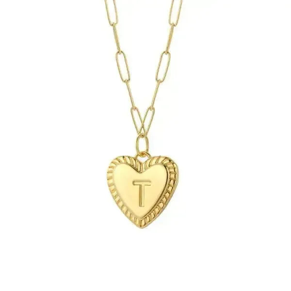 KETTE MIT BUCHSTABEN UND HERZ GOLD - Königlicher Siegelring