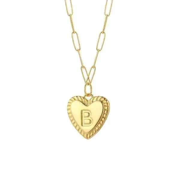 KETTE MIT BUCHSTABEN UND HERZ GOLD - Königlicher Siegelring
