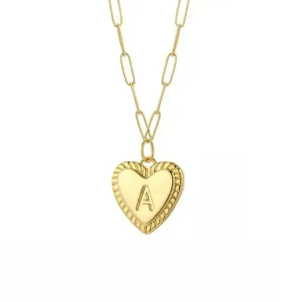KETTE MIT BUCHSTABEN UND HERZ GOLD - Königlicher Siegelring