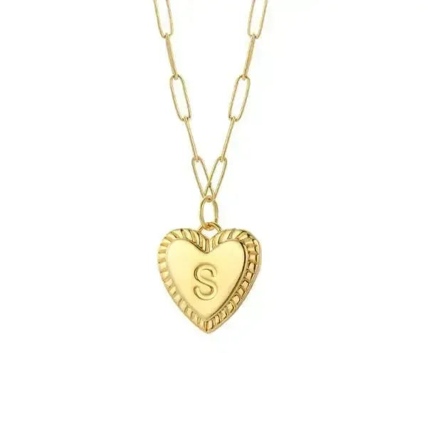 KETTE MIT BUCHSTABEN UND HERZ GOLD - Königlicher Siegelring