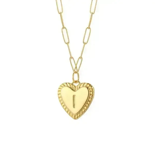 KETTE MIT BUCHSTABEN UND HERZ GOLD - Königlicher Siegelring