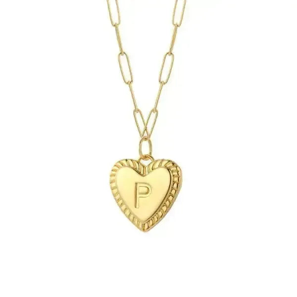KETTE MIT BUCHSTABEN UND HERZ GOLD - Königlicher Siegelring