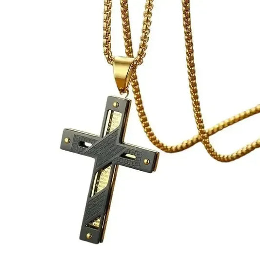 KETTE MIT KREUZ UND KÖNIGSKETTE FÜR HERREN UND DAMEN - Königlicher Siegelring