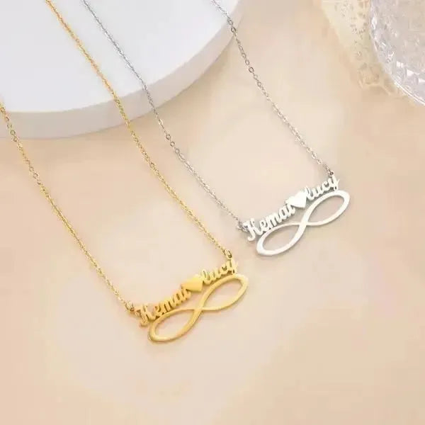 KETTE MIT NAMEN GOLD UND SILBER INFINITY ZEICHEN - Königlicher Siegelring
