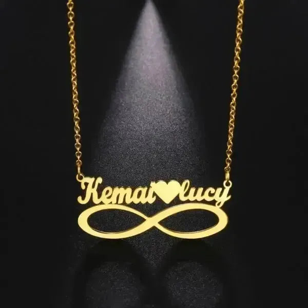 KETTE MIT NAMEN GOLD UND SILBER INFINITY ZEICHEN - Königlicher Siegelring