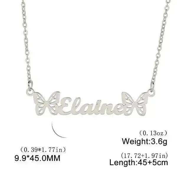 KETTE MIT NAMEN MIT SCHMETTERLING MOTIV - Königlicher Siegelring