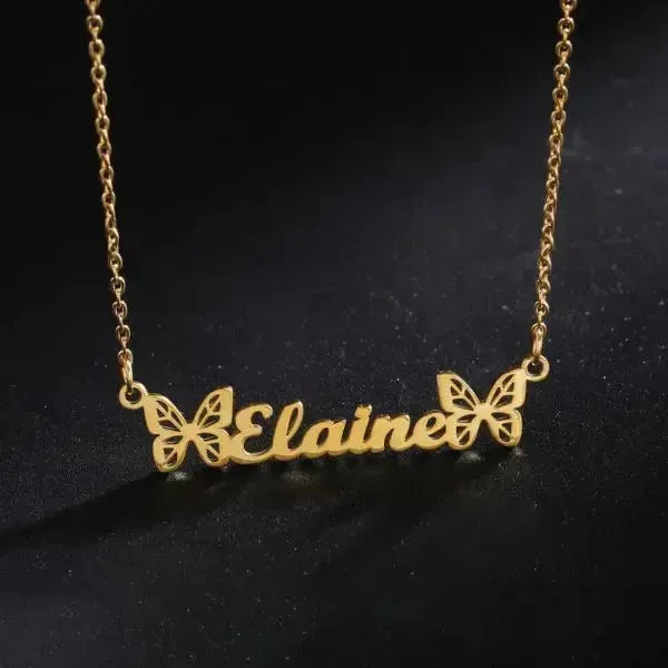 KETTE MIT NAMEN MIT SCHMETTERLING MOTIV - Königlicher Siegelring