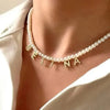 PERLENKETTE DAMEN WEIß - KETTE MIT NAMEN - Königlicher Siegelring
