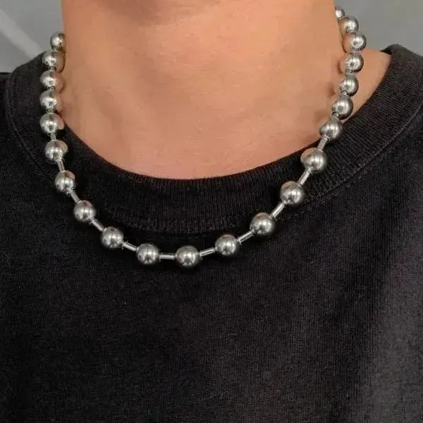 PERLENKETTE HERREN SILBER GRAU - Königlicher Siegelring