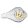 PERSONALISIERTER SIEGELRING AUS SILBER MIT INITIAL AUS GOLD - Königlicher Siegelring