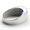 RING SIEGELRING HERREN SILBER 925 SAPHIR UND DIAMANTEN - Königlicher Siegelring